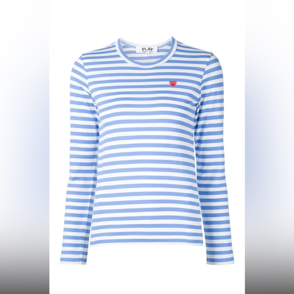 Comme Des Garçons Play heart logo striped T-shirt